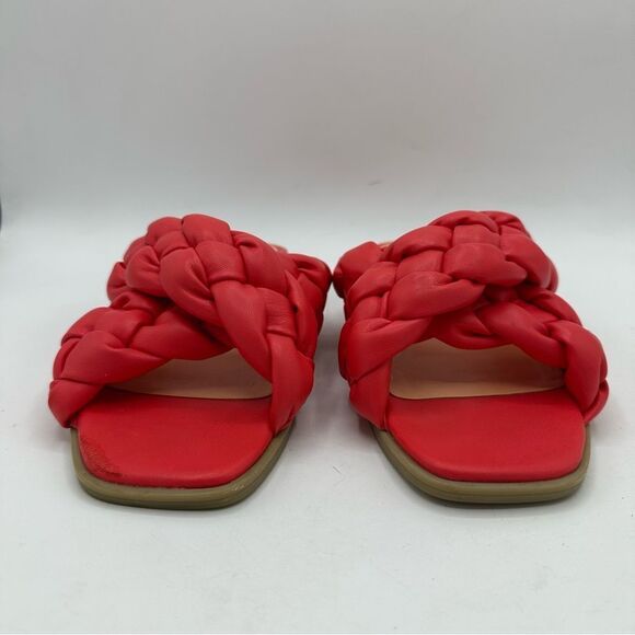 Vionic Kalina Braided Cross Strap Sandals Size 8.5 Poppy Square Toe Comfort - Picture 4 of 11